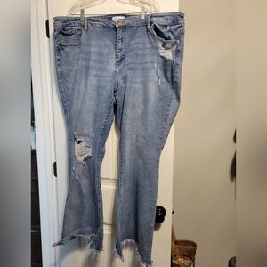 Lane Bryant Distressed  Flare Jeans Sz 26